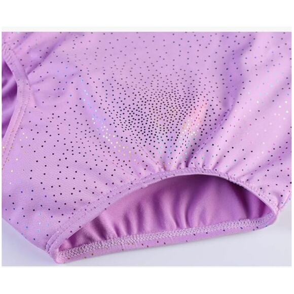 Leotard for Girls 82% spandex 18% polyester Sparkles Purple Solid SIZE 7/8 - Picture 5 of 6